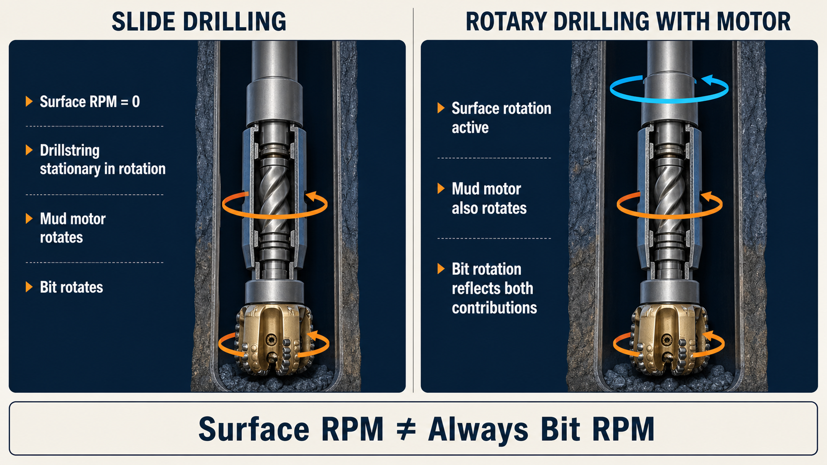 Mud-motor BHA comparison for slide drilling and rotary drilling